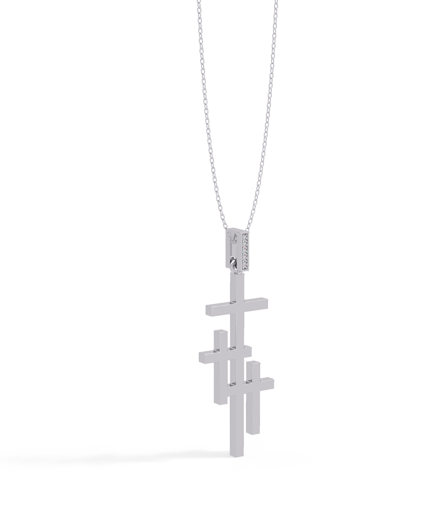 Unity Cross Necklace in 14k White Gold
