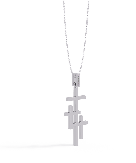 Unity Cross Necklace in 14k White Gold