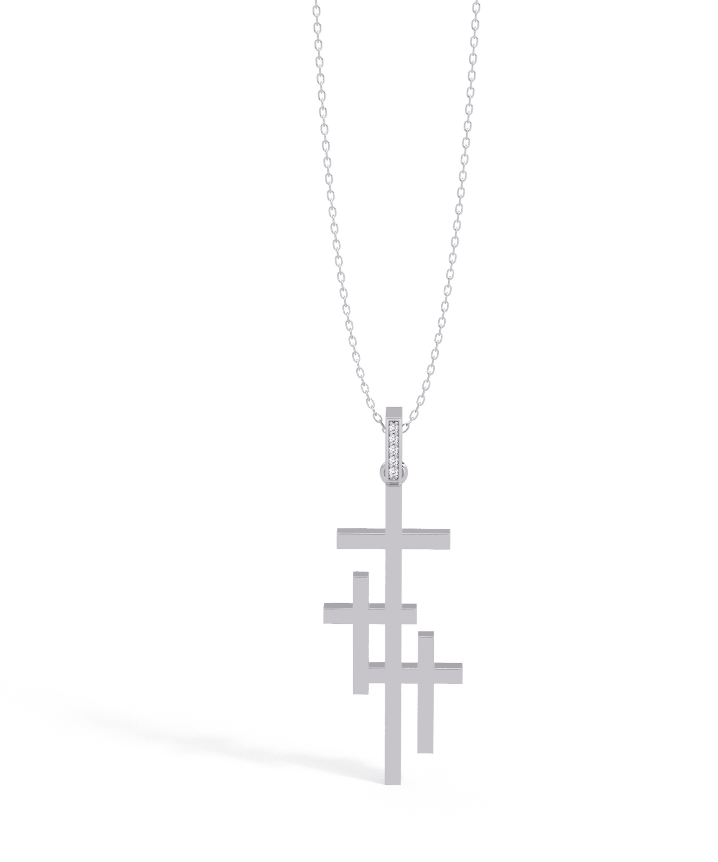 Unity Cross Necklace in 14k White Gold