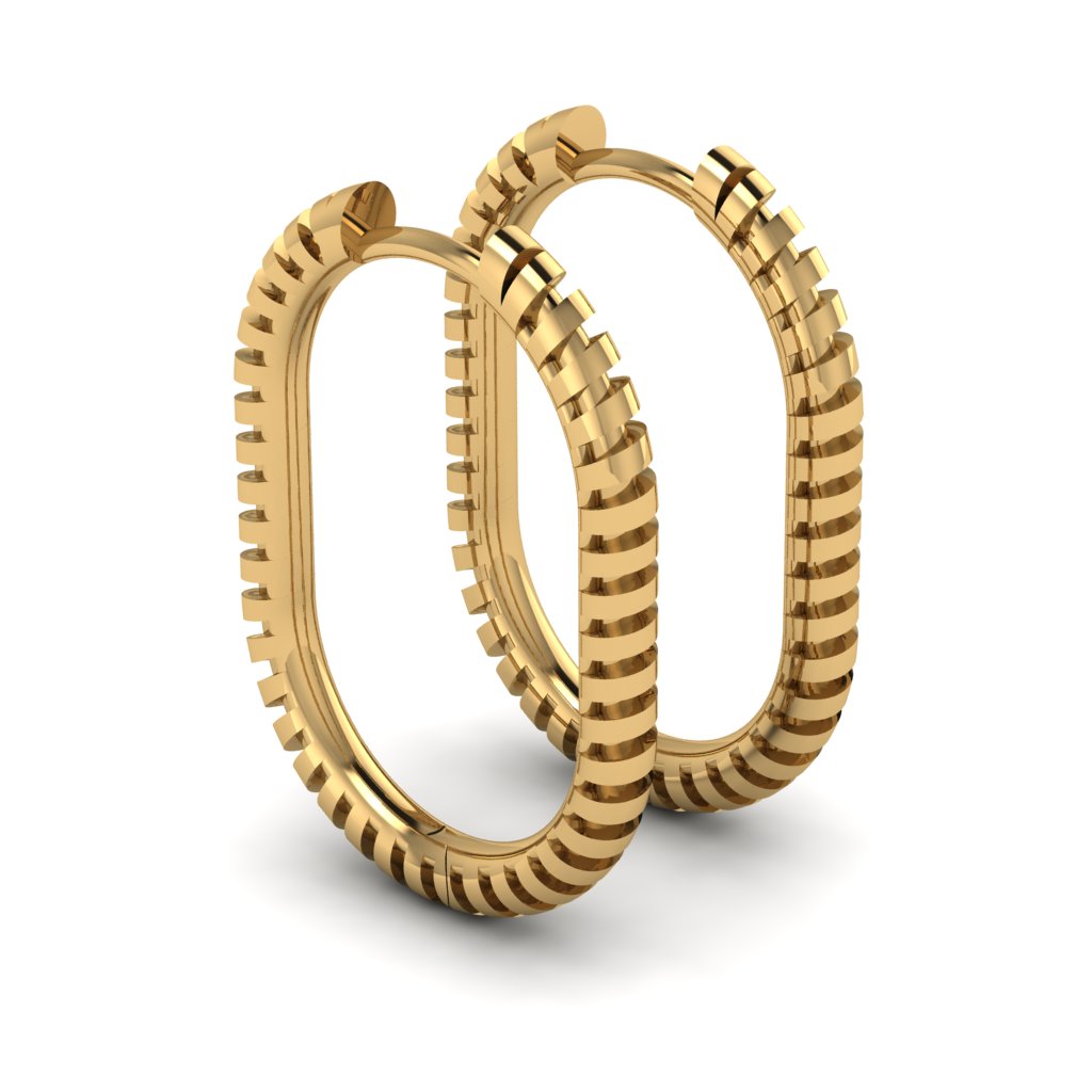Hug Me Oval Huggie Hoop Earrings in 14k Gold