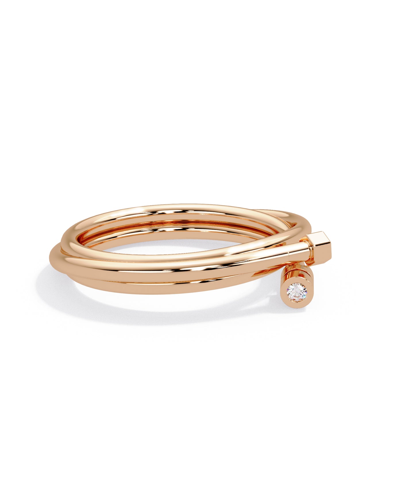 14K Rose Gold Hug Me Plain Signature Ring