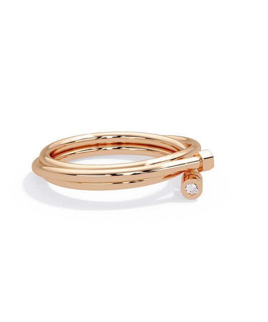 14K Rose Gold Hug Me Plain Signature Ring