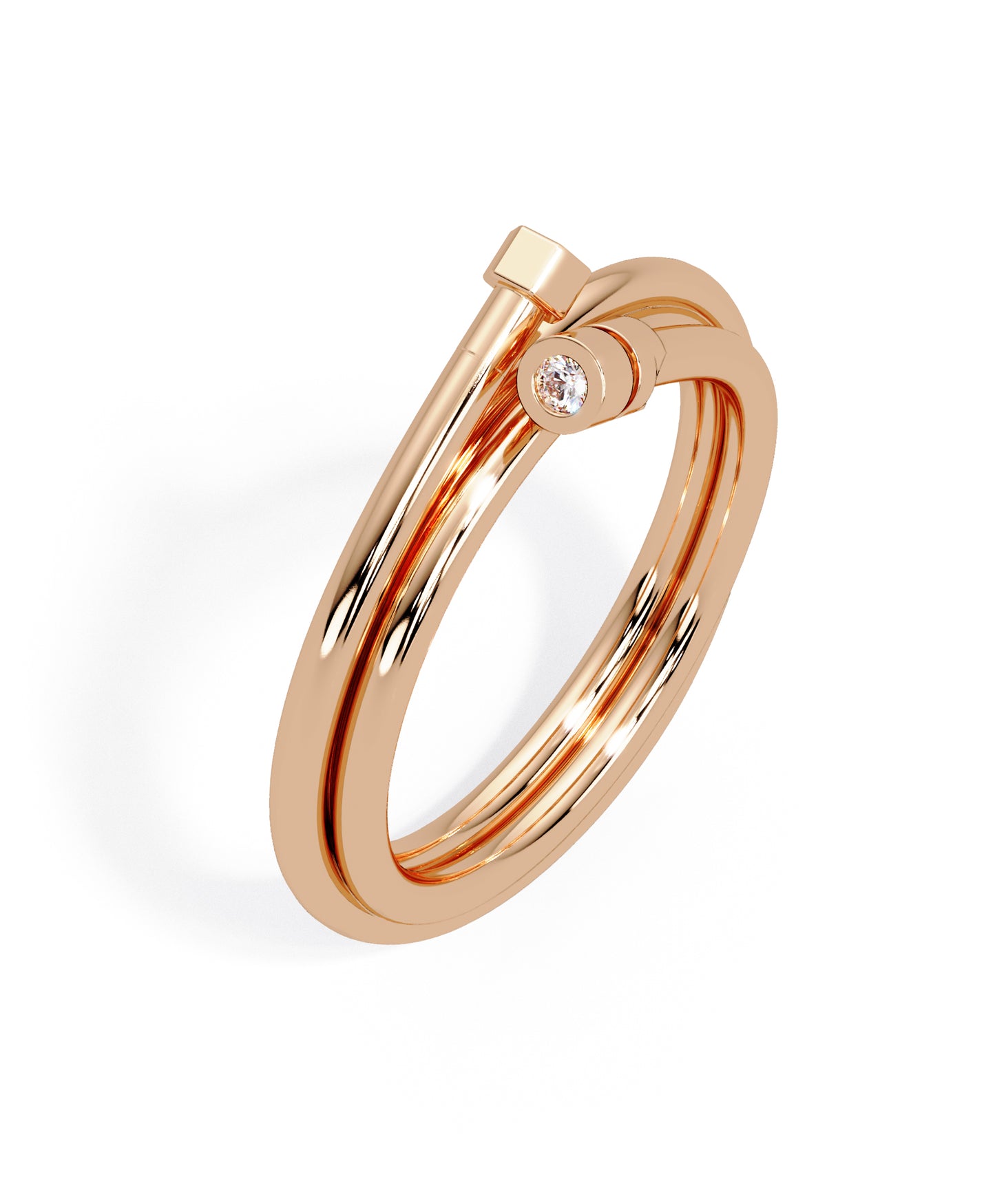 14K Rose Gold Hug Me Plain Signature Ring