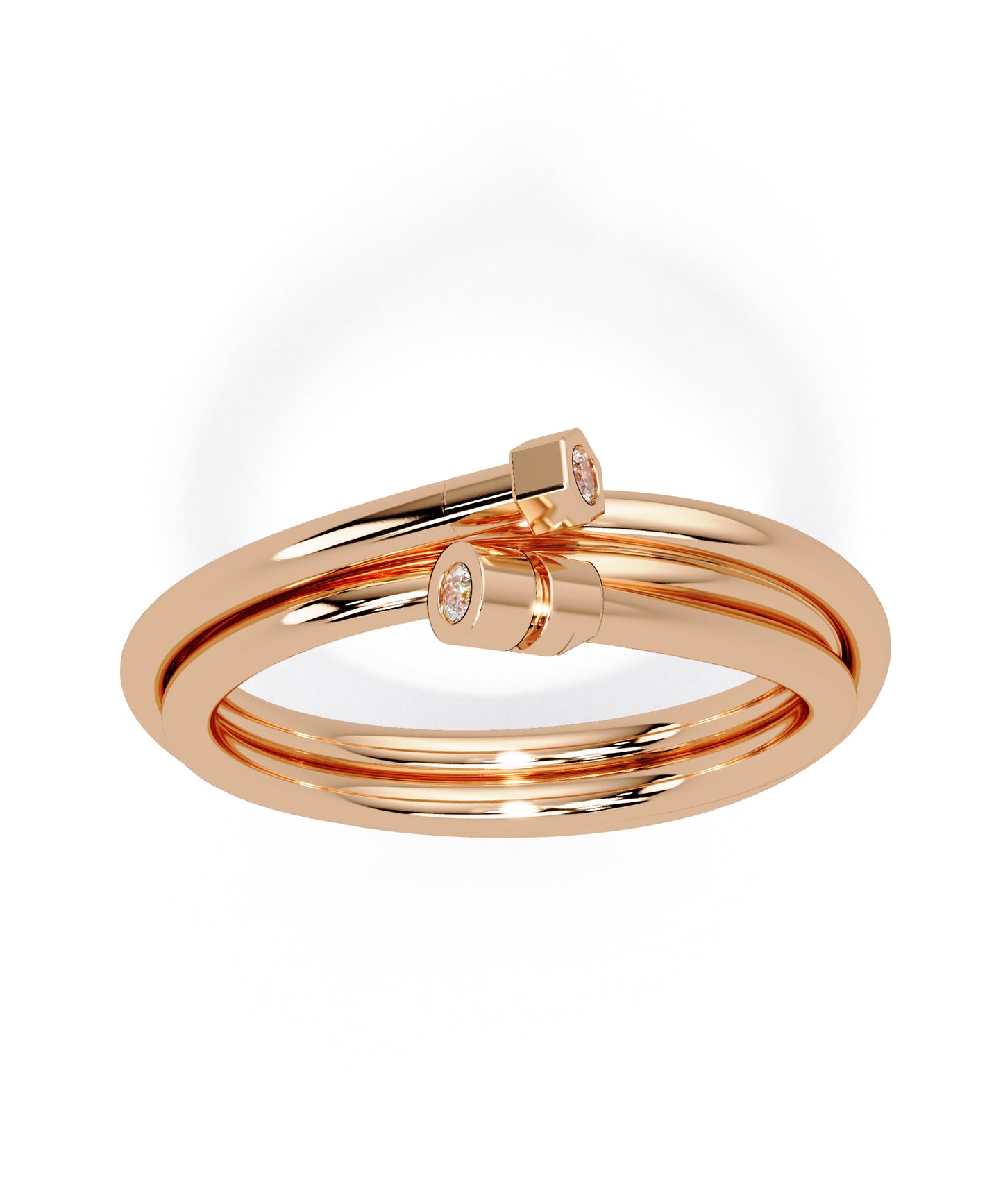 14K Rose Gold Hug Me Plain Signature Ring