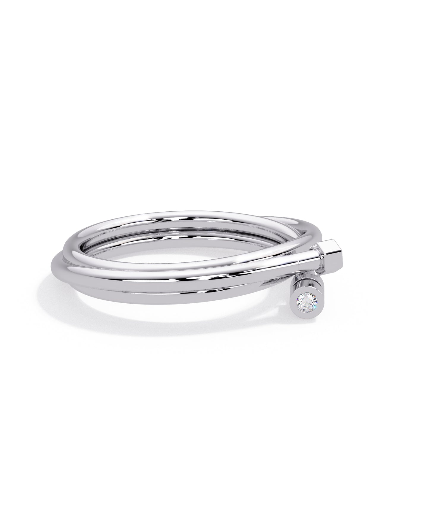 14K White Gold Hug Me Plain Signature Ring