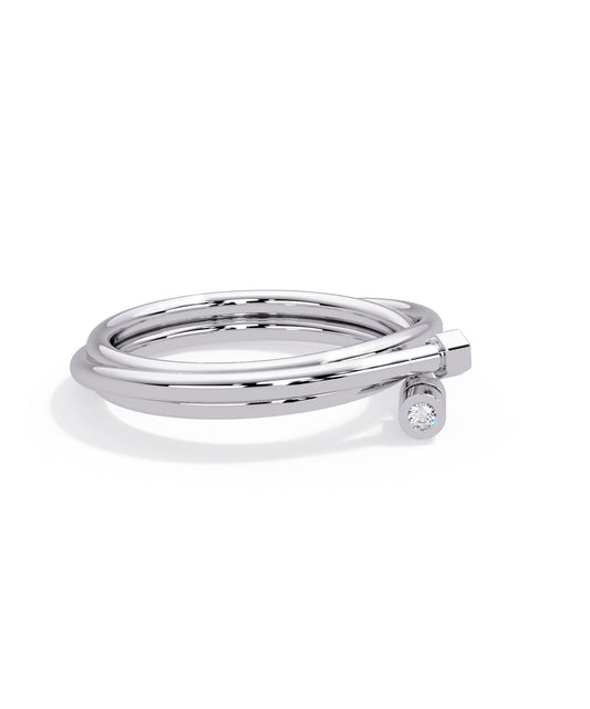 14K White Gold Hug Me Plain Signature Ring
