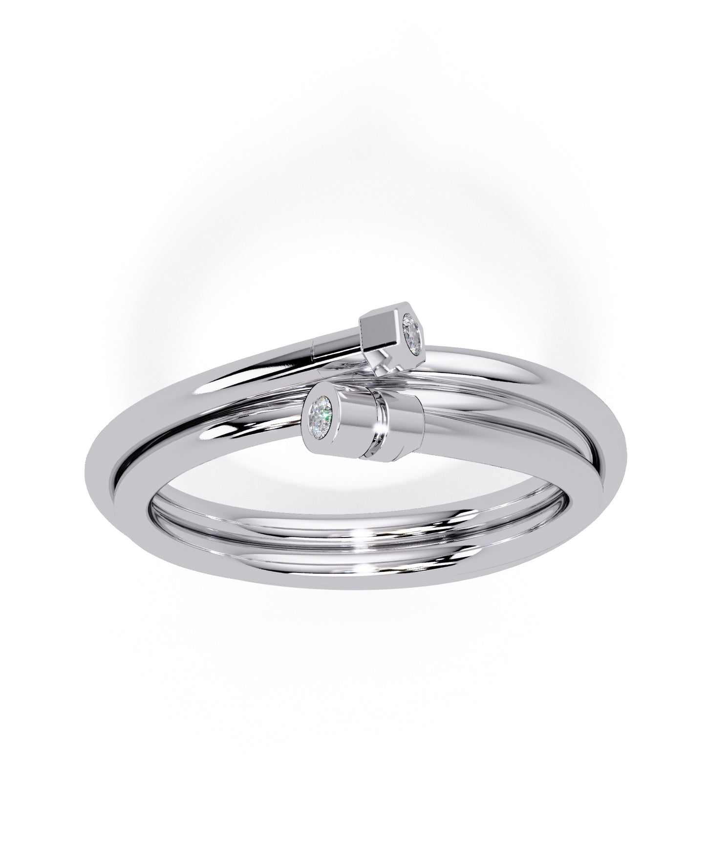 14K White Gold Hug Me Plain Signature Ring