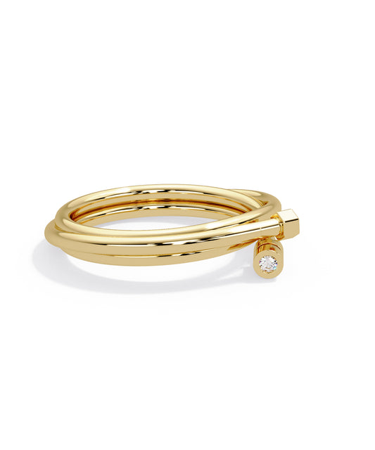 14K Yellow Gold Hug Me Plain Signature Ring
