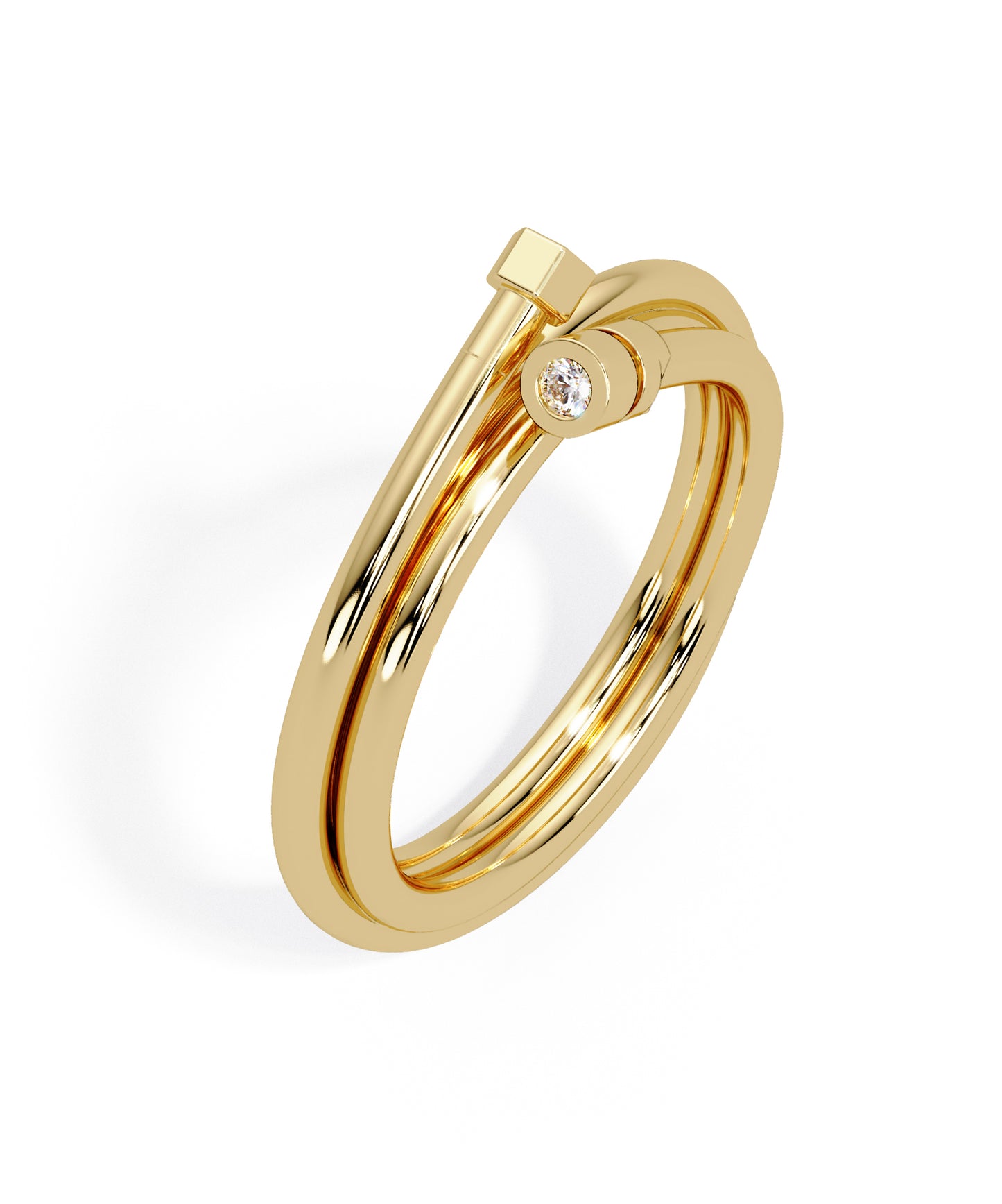 14K Yellow Gold Hug Me Plain Signature Ring